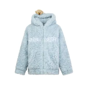 13DE MARZO Bear Fuzzy Hoodie Coat