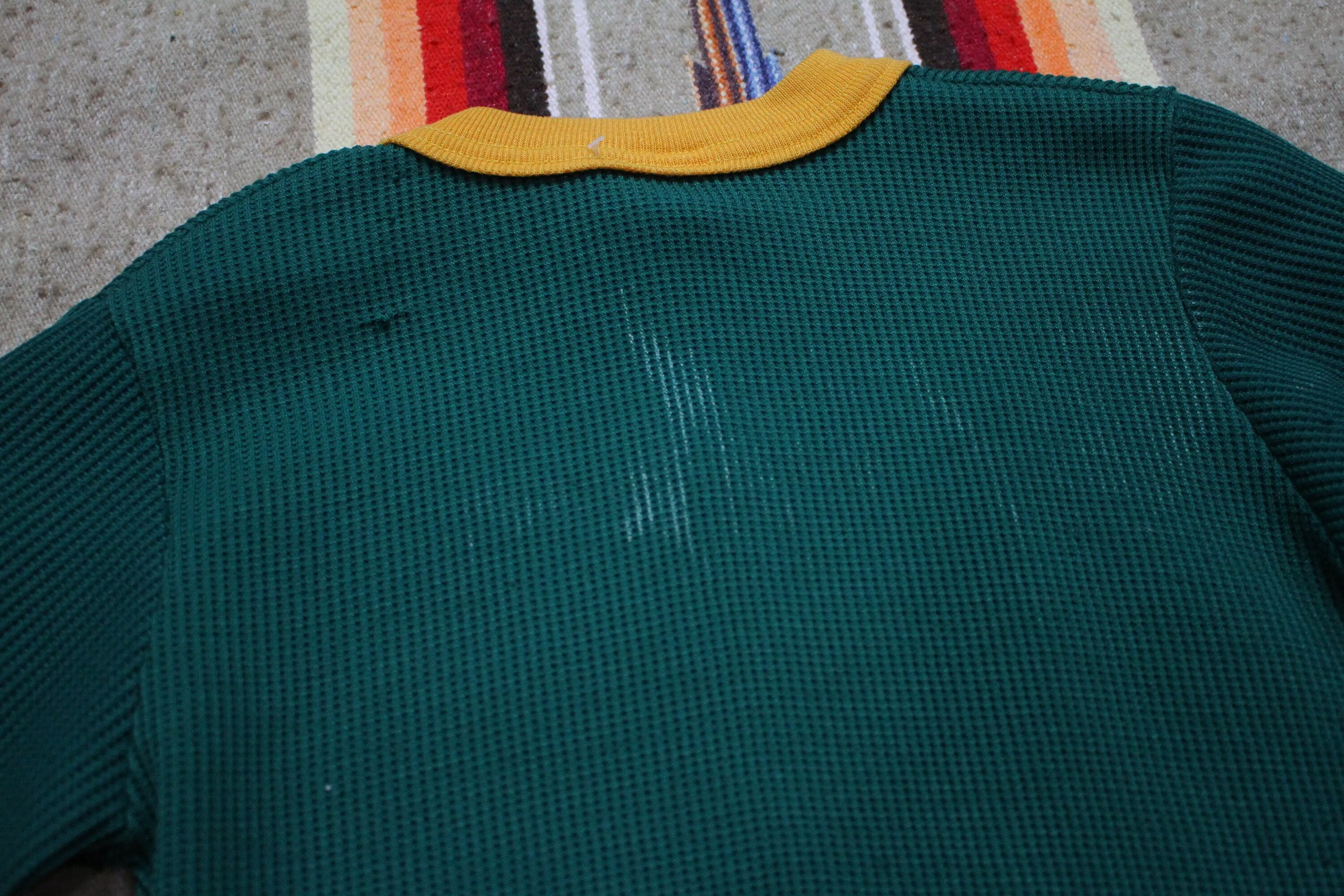 1990s 1995 Wormser Green Bay Packer NFL Kid's Long Sleeve Thermal Shirt