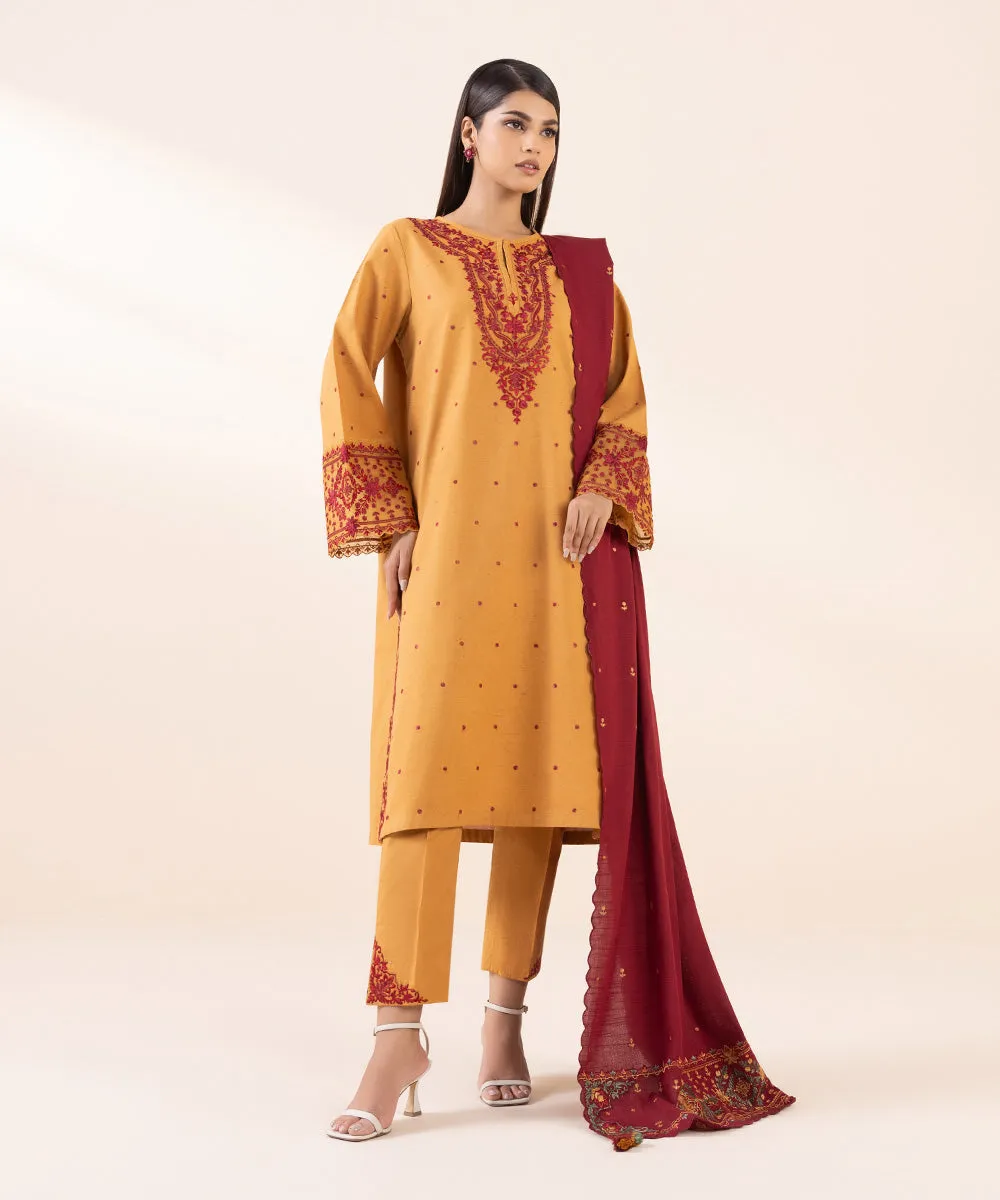 3 Piece - Embroidered Multi Neps Suit