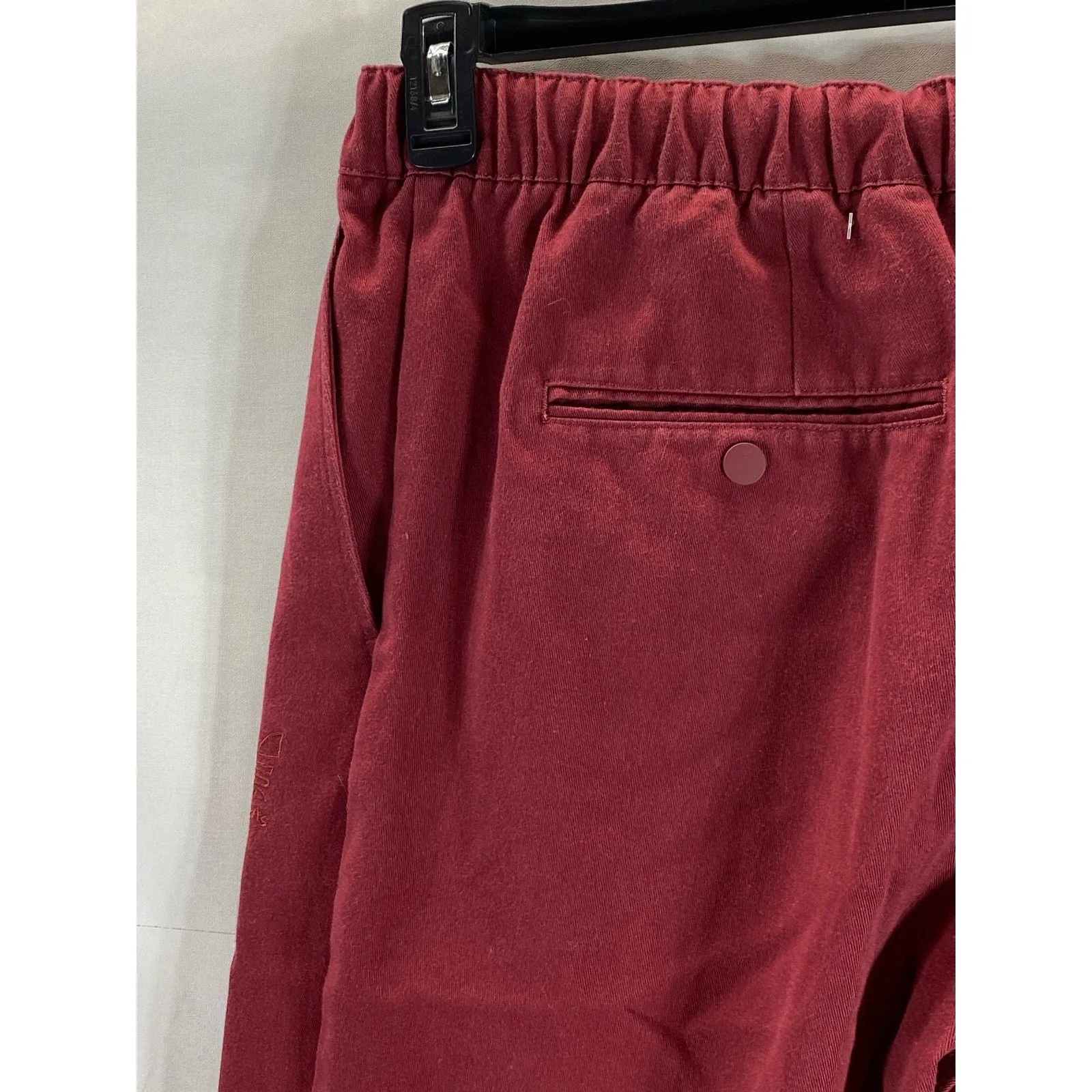 ADIDAS Men's Red Jonah Hill Elastic Waist Straight-Leg Pull-On Chino Pants SZ L