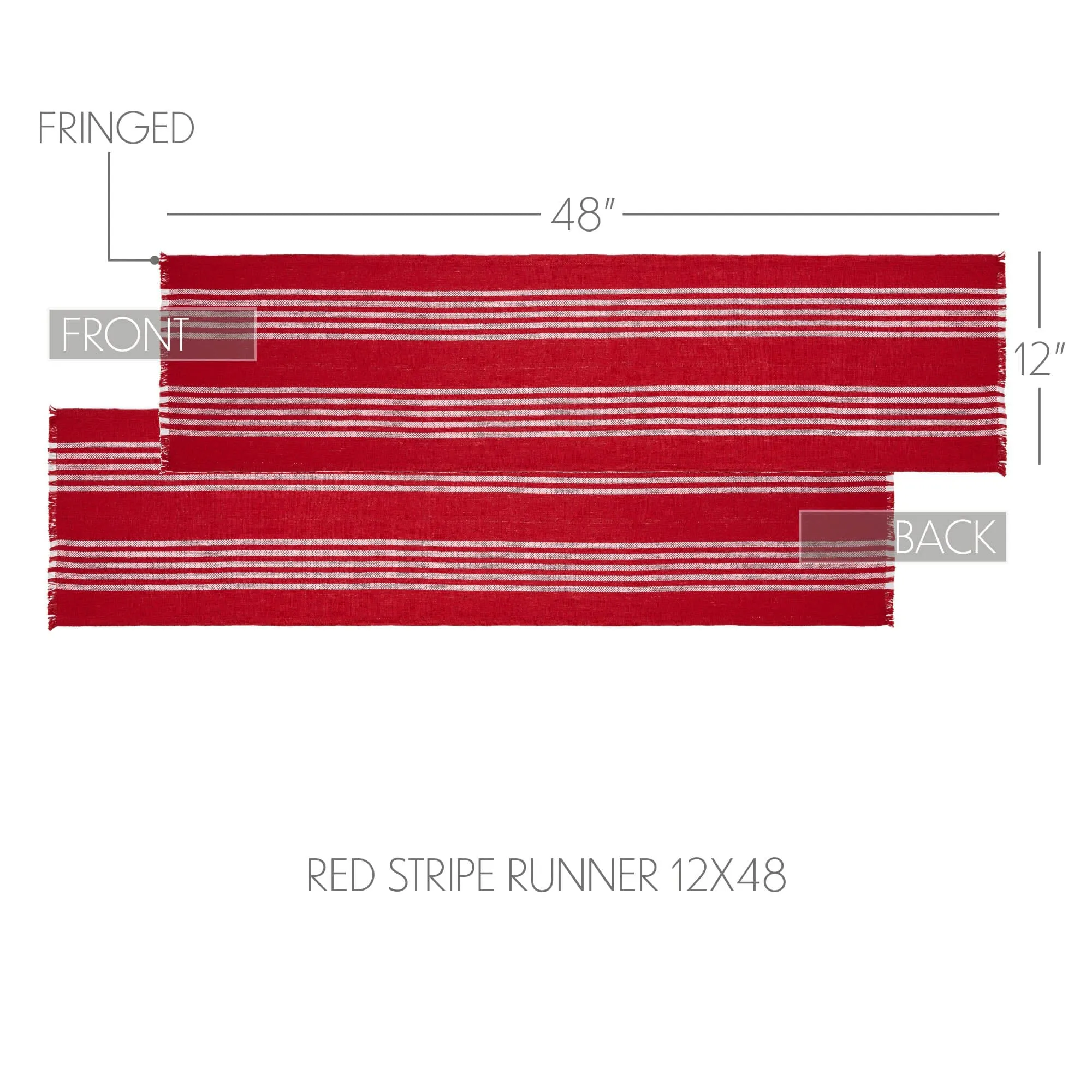 Arendal Red Stripe Fringed Runner 12x48"