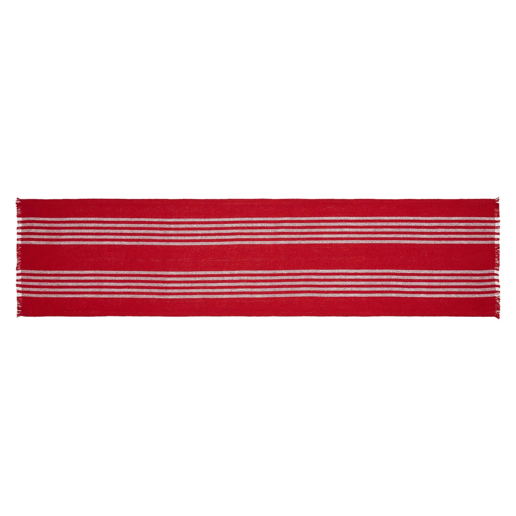 Arendal Red Stripe Fringed Runner 12x48"