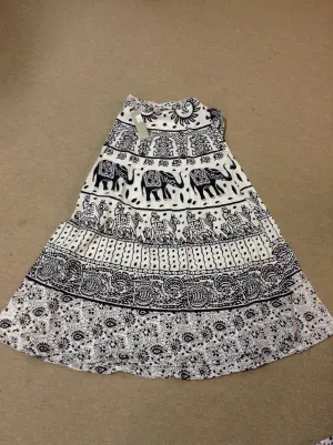 Black And White Animal Print Wrap Skirt