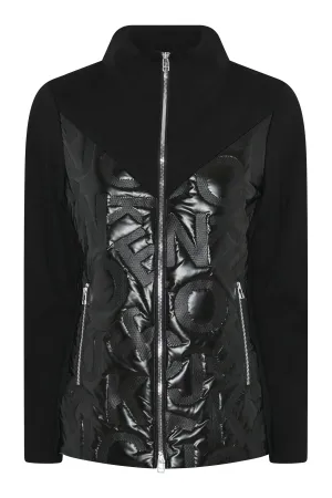 Black jacket quilted panel front