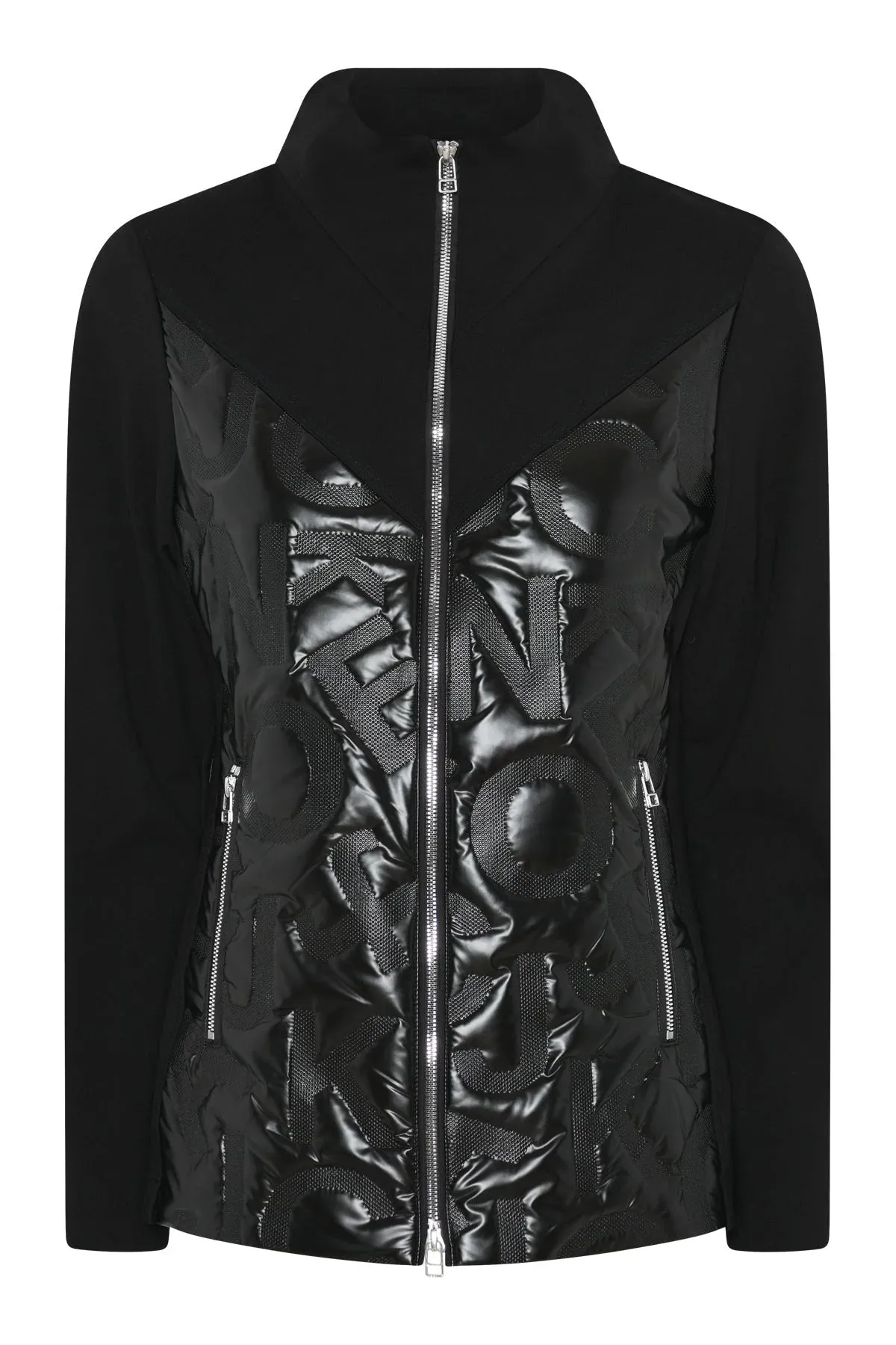 Black jacket quilted panel front
