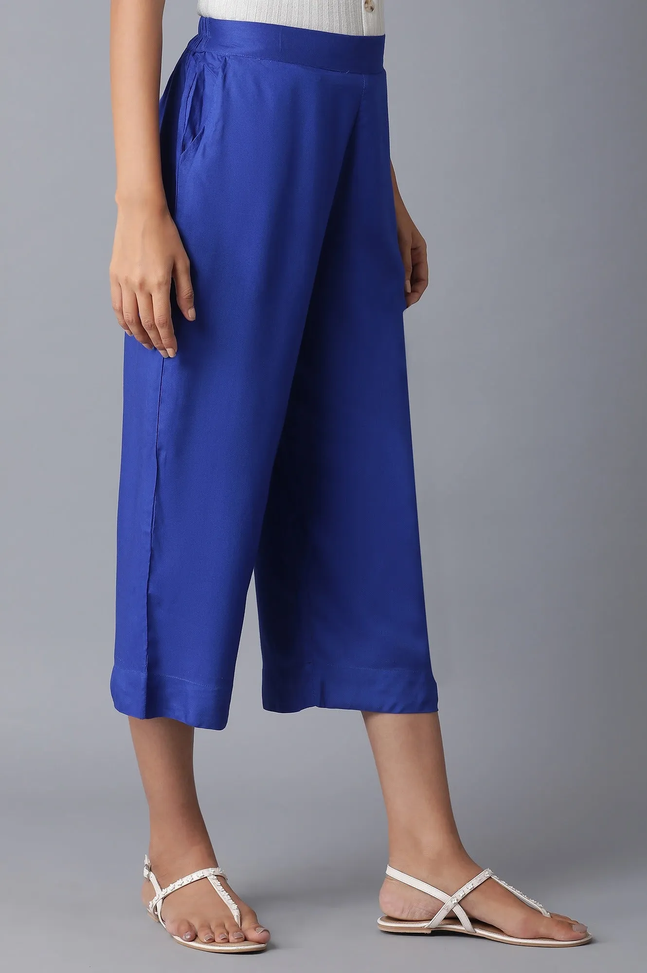 Blue Straight Culottes