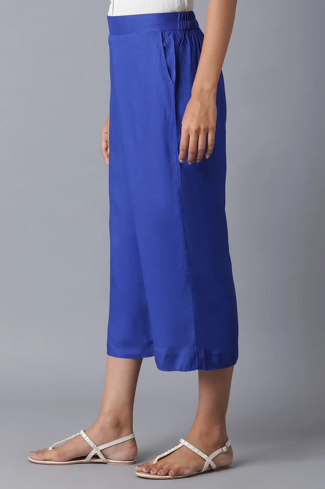 Blue Straight Culottes