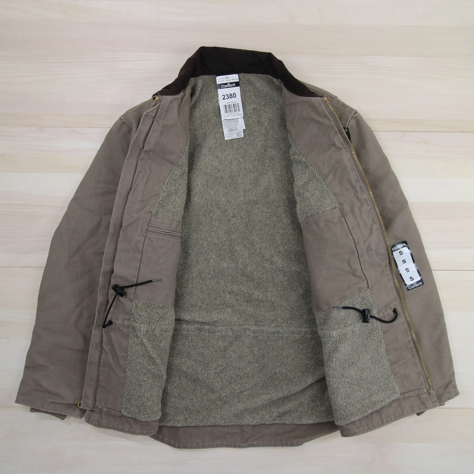 Carhartt C61 MUS (mushroom) Sherpa Lined Sandstone Ridge Coat NWT Small