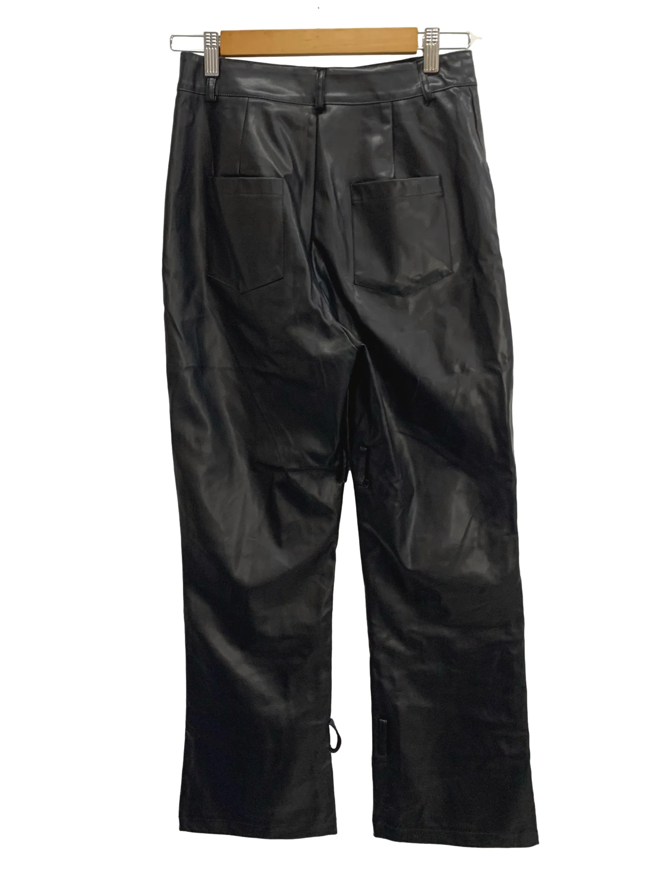 Charoal Leather Long Pants