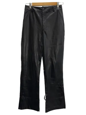Charoal Leather Long Pants
