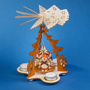 Christmas Pyramid - Snowmen with Skis