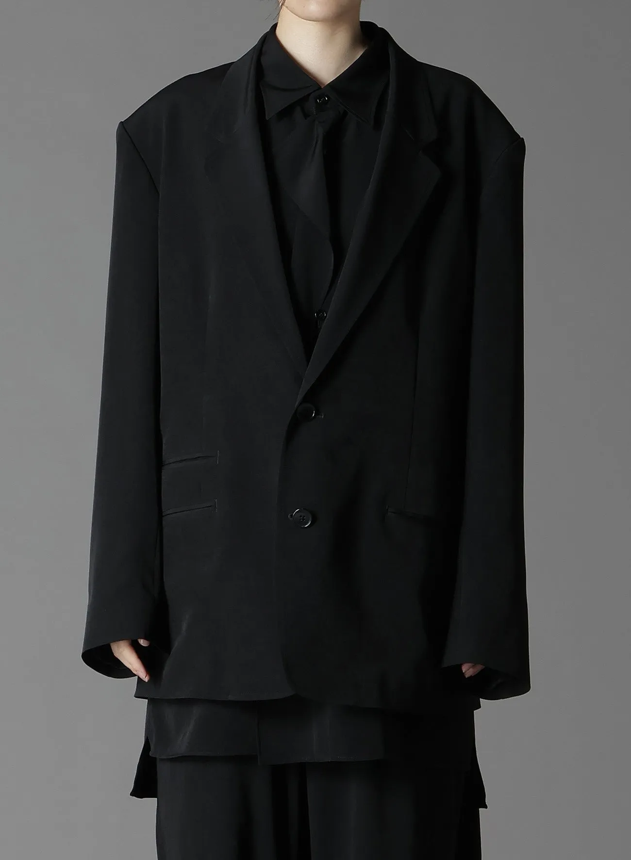 CREPE DE CHINE RUCHED-BACK JACKET