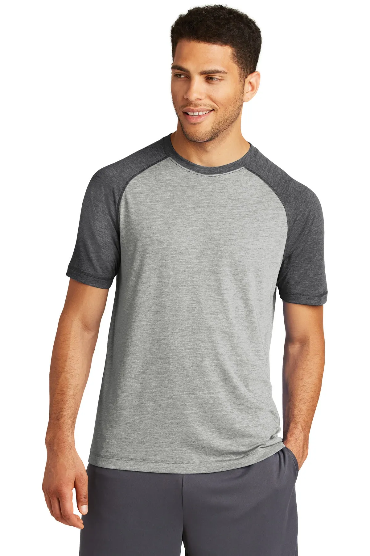 Custom Embroidered - Sport-Tek ® PosiCharge ® Tri-Blend Wicking Raglan Tee. ST400