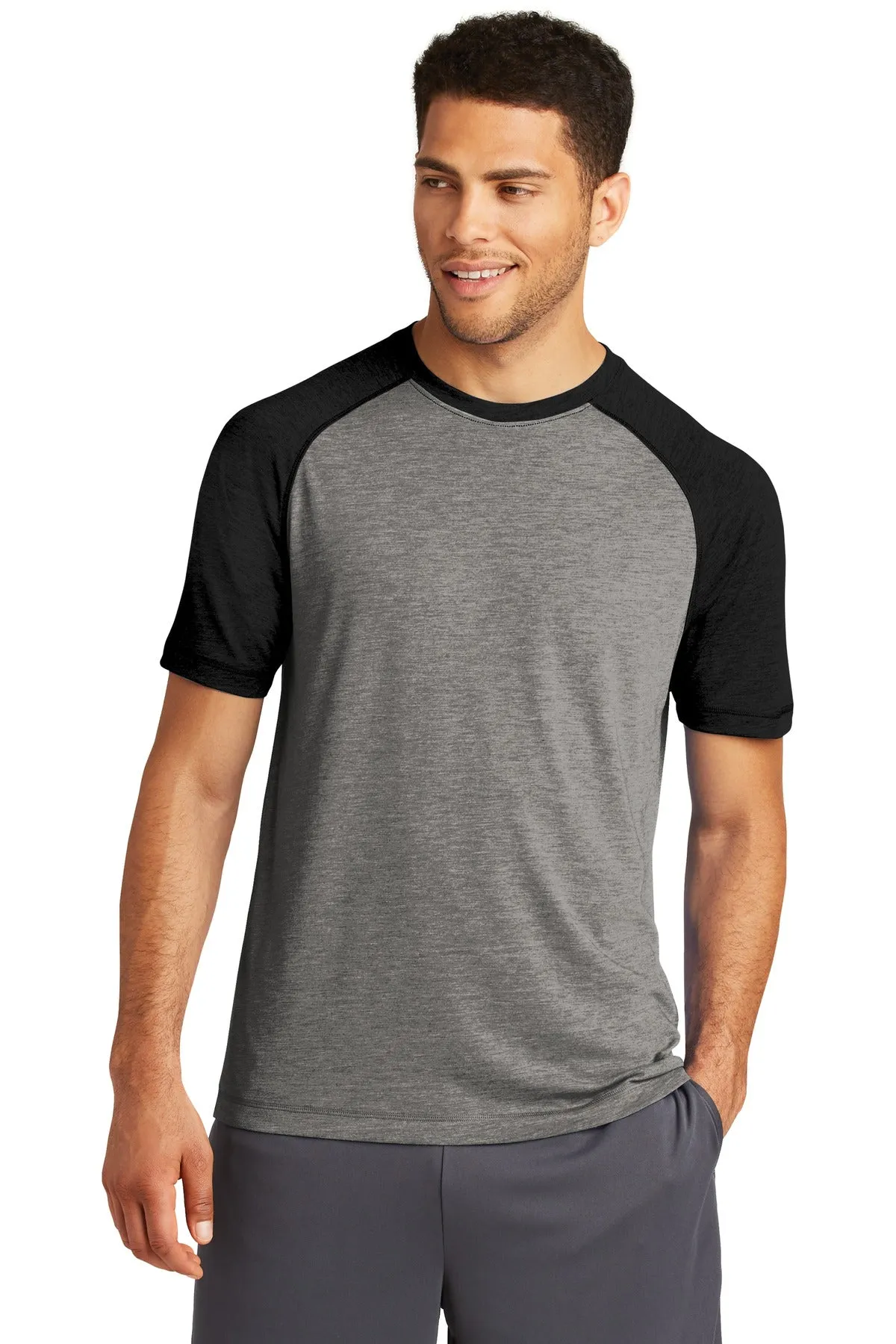 Custom Embroidered - Sport-Tek ® PosiCharge ® Tri-Blend Wicking Raglan Tee. ST400