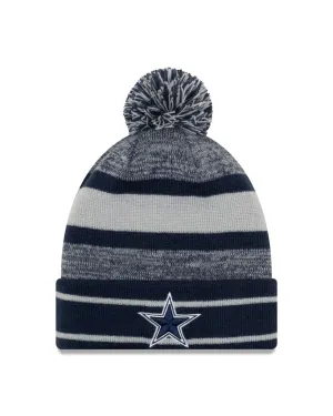 Dallas Cowboys Primary Logo New Era Grey/Blue - Cuffed Knit Pom