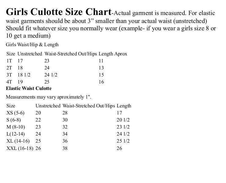 Deltona Christian School PE culottes-Deltona, FL