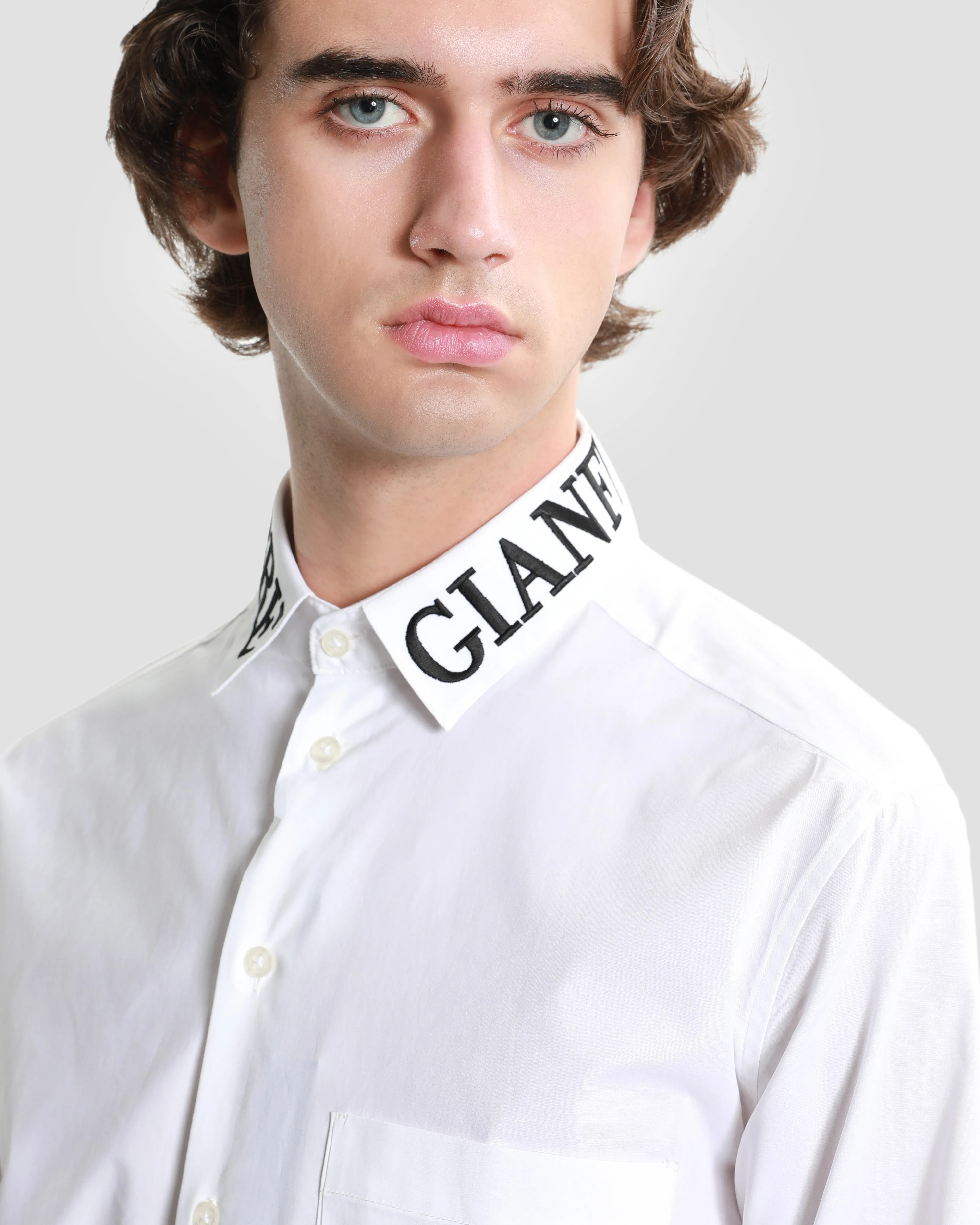 Embroidered Collar Shirt