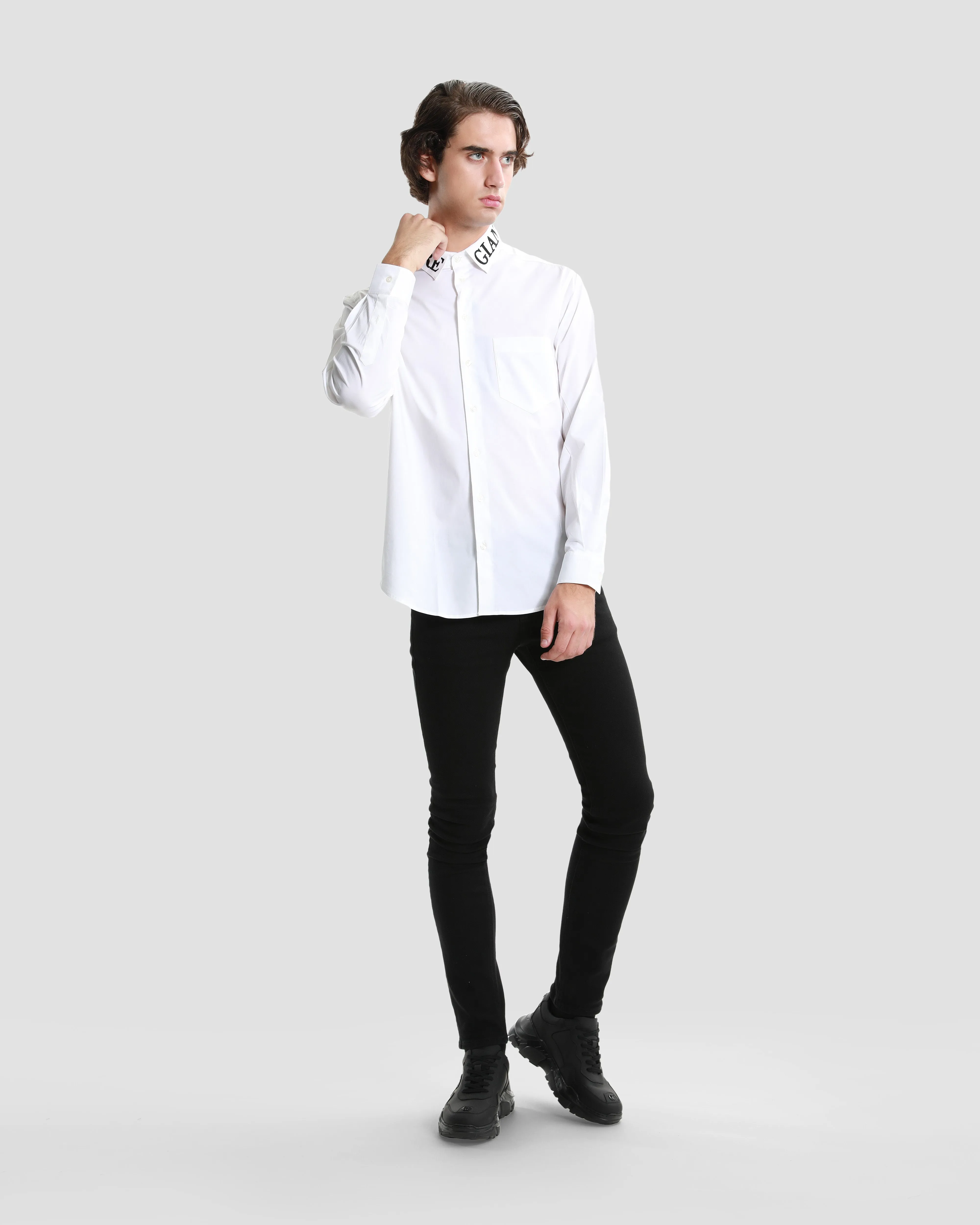 Embroidered Collar Shirt