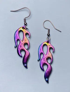 FLAME EARRINGS - OIL SLICK