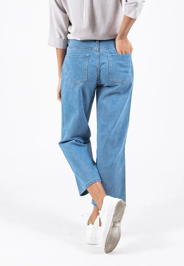 Forest Ladies High Rise Jeans Denim Cropped Pants | Seluar Jeans Perempuan - 810486