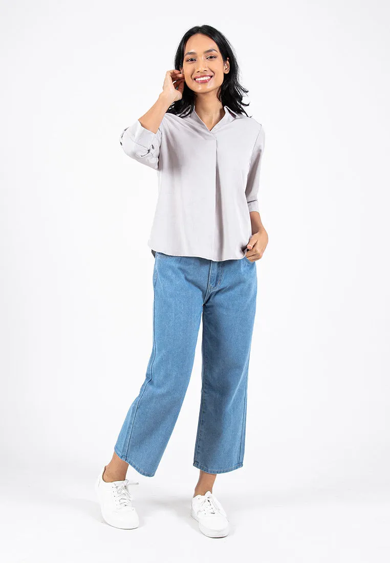 Forest Ladies High Rise Jeans Denim Cropped Pants | Seluar Jeans Perempuan - 810486
