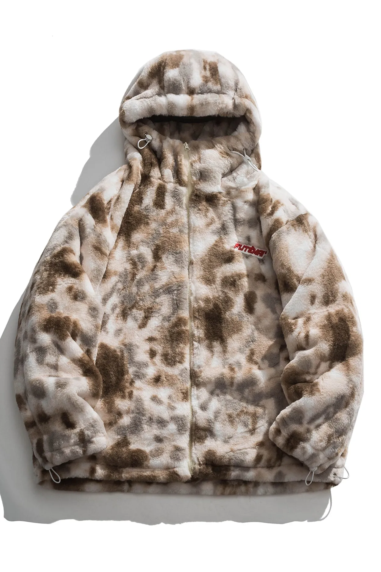 FRICCO BASIC CASUAL URBAN STYLE PLUSH HOODED JACKET