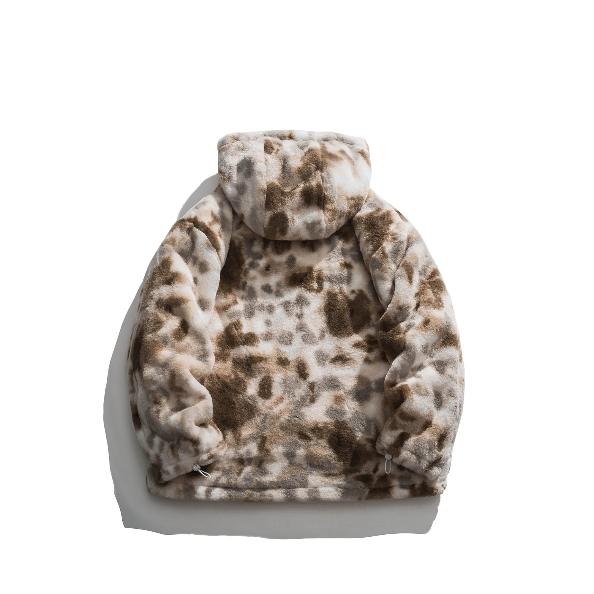 FRICCO BASIC CASUAL URBAN STYLE PLUSH HOODED JACKET