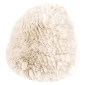 Glamourpuss Light Beige Woven Rabbit Fur Hat
