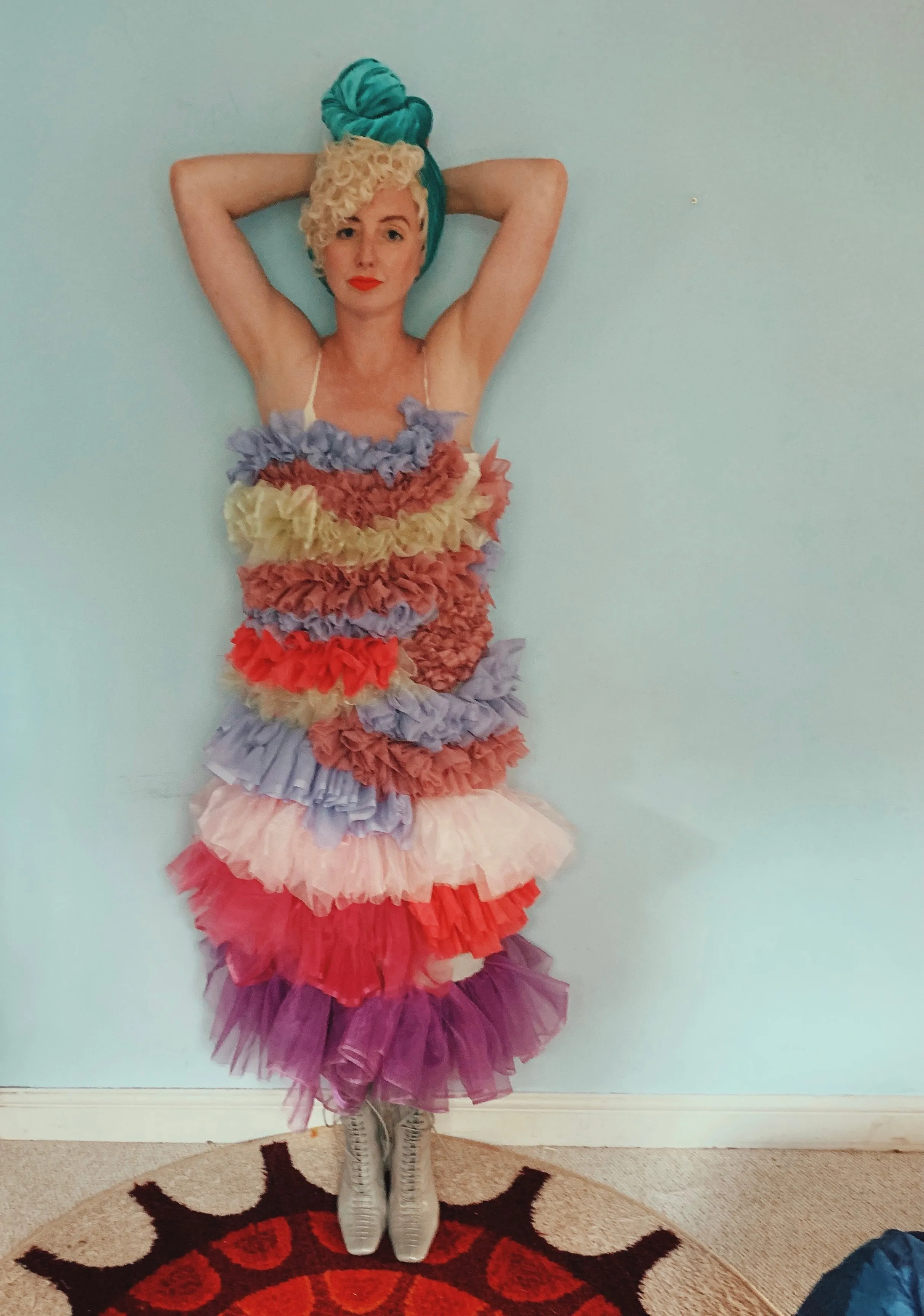 Handmade pastel Ruffle Party Dress