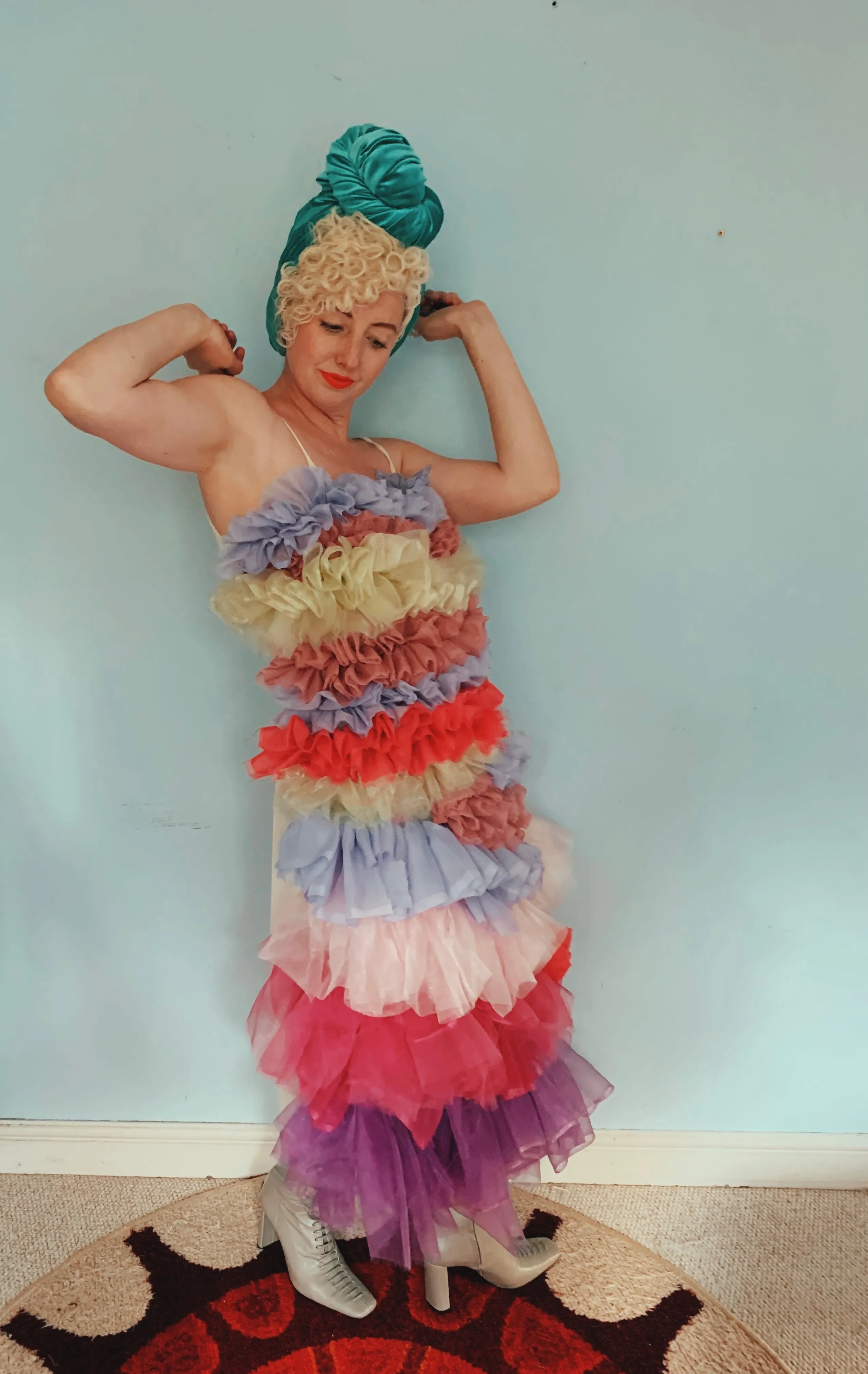 Handmade pastel Ruffle Party Dress