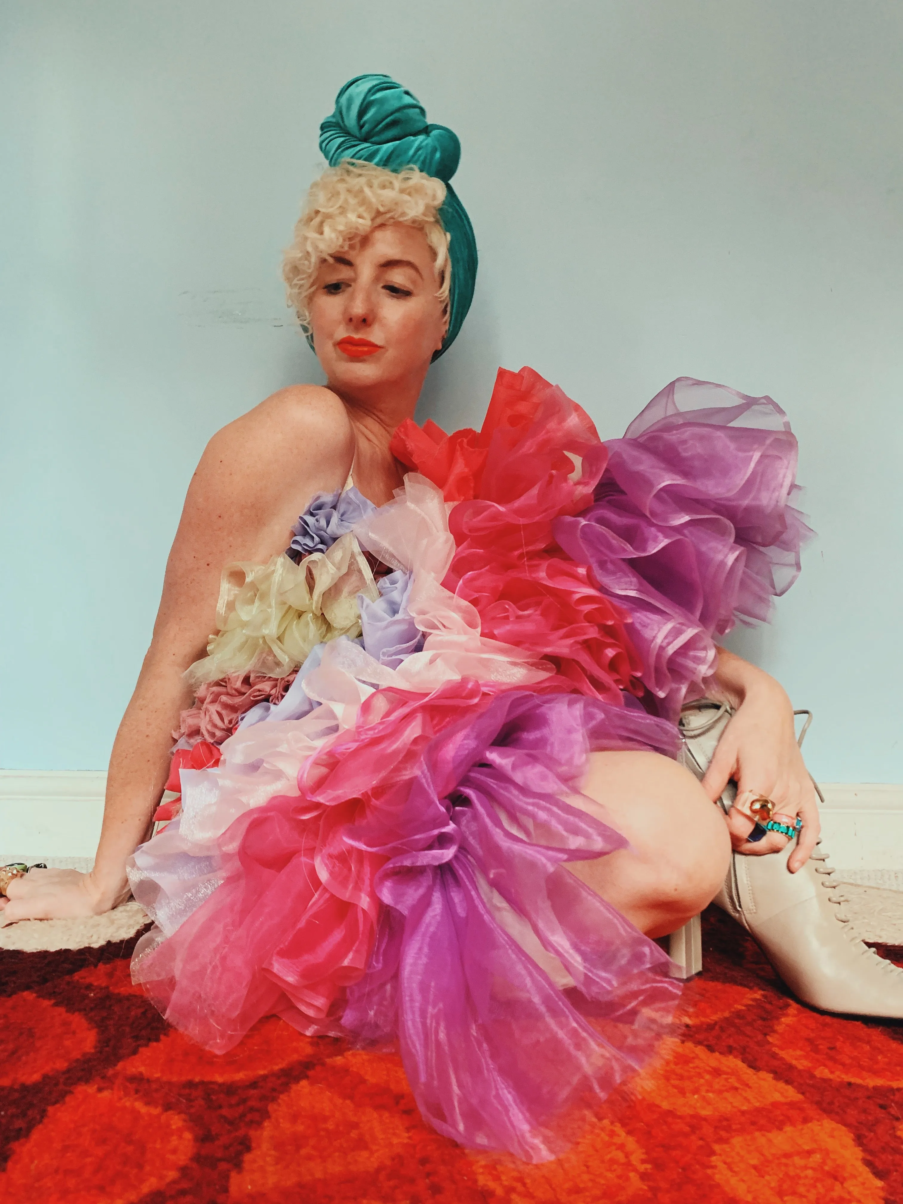 Handmade pastel Ruffle Party Dress