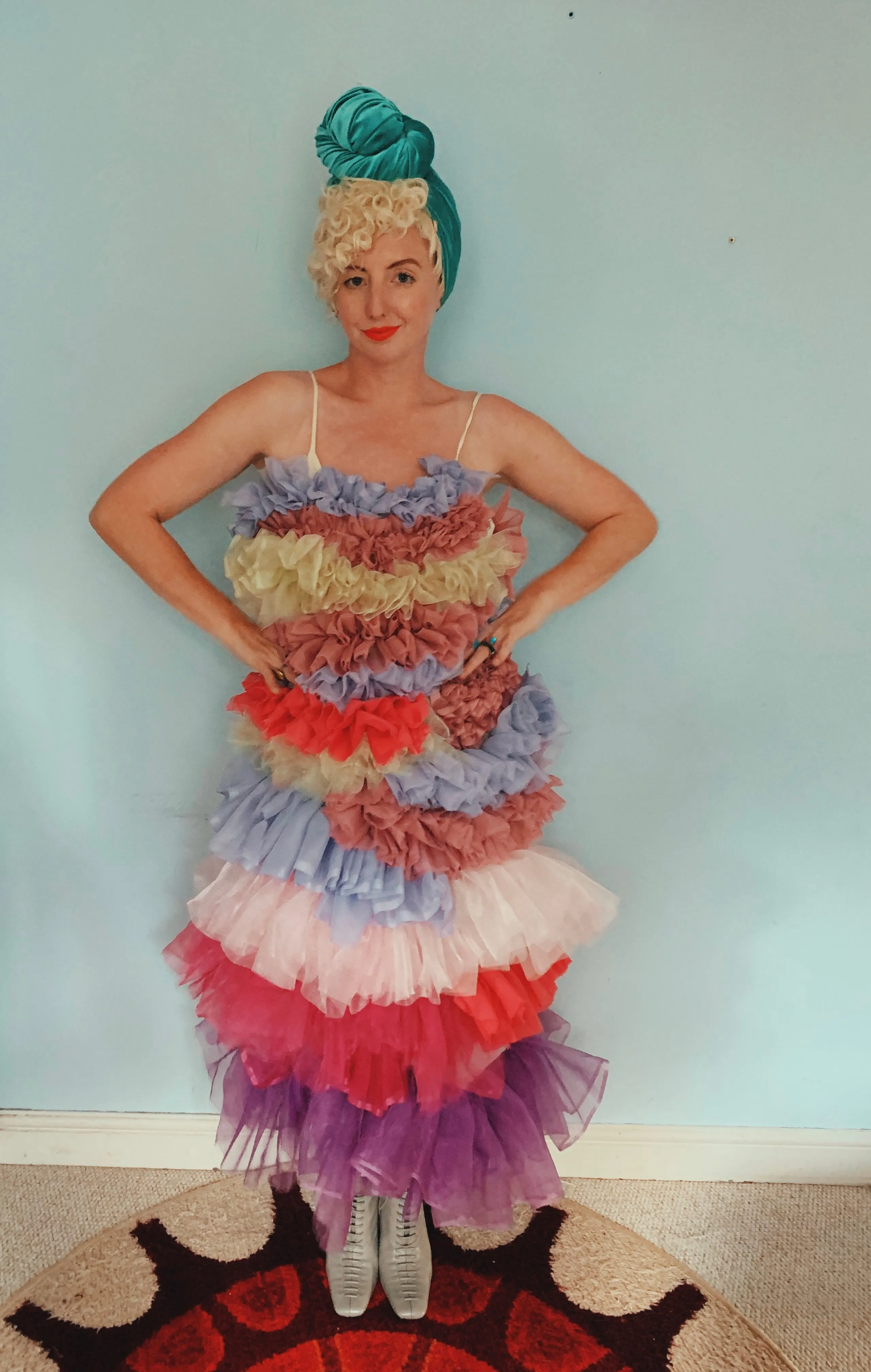 Handmade pastel Ruffle Party Dress