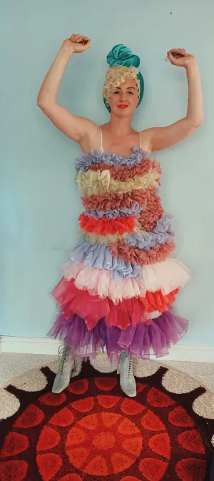 Handmade pastel Ruffle Party Dress