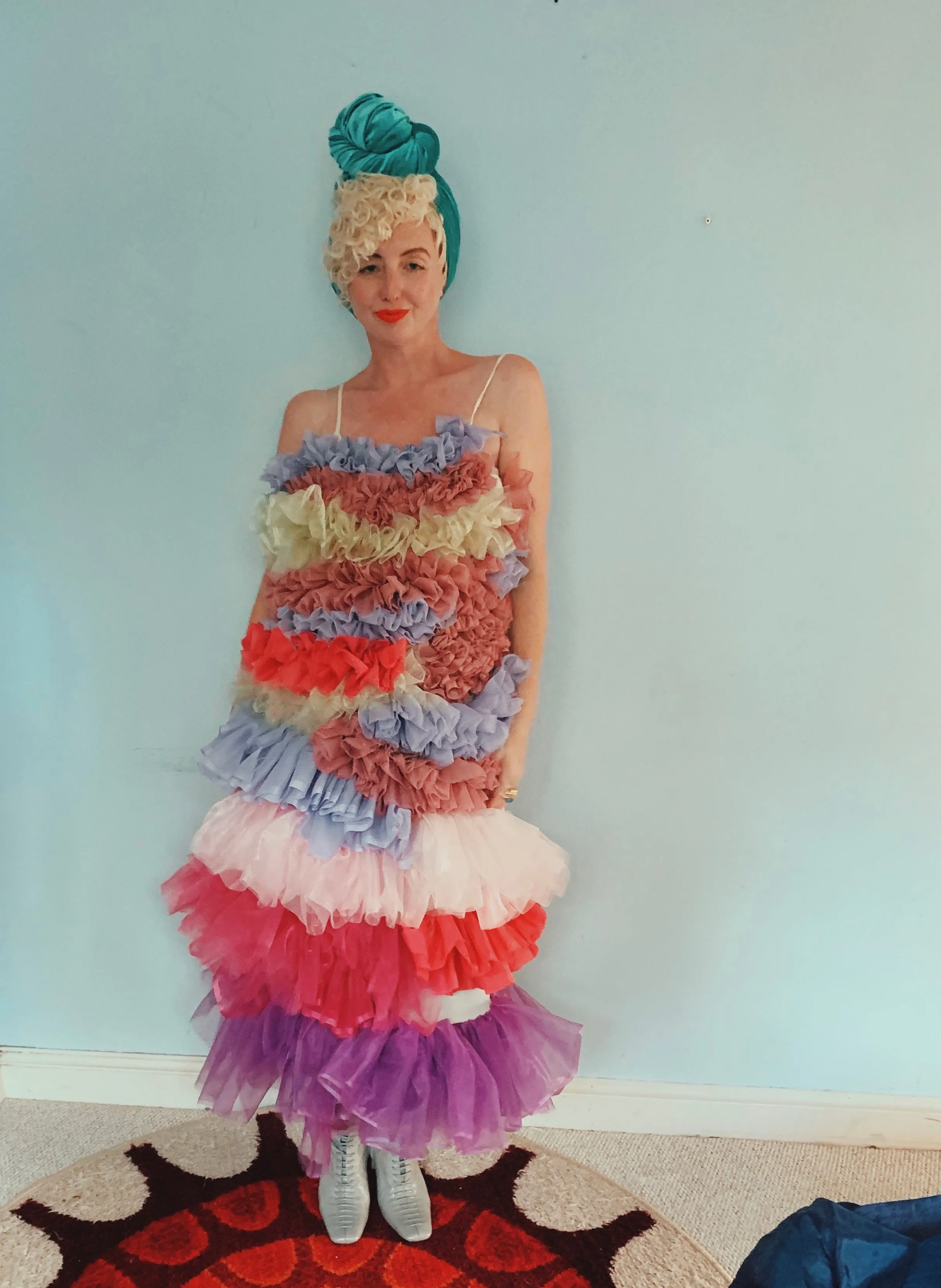 Handmade pastel Ruffle Party Dress