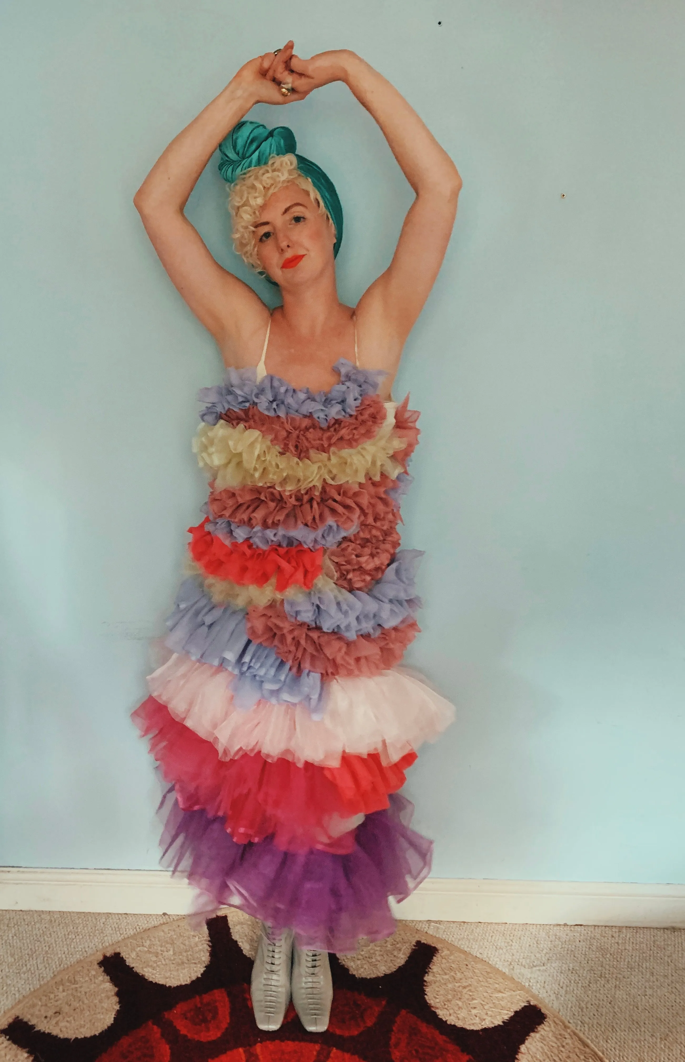 Handmade pastel Ruffle Party Dress