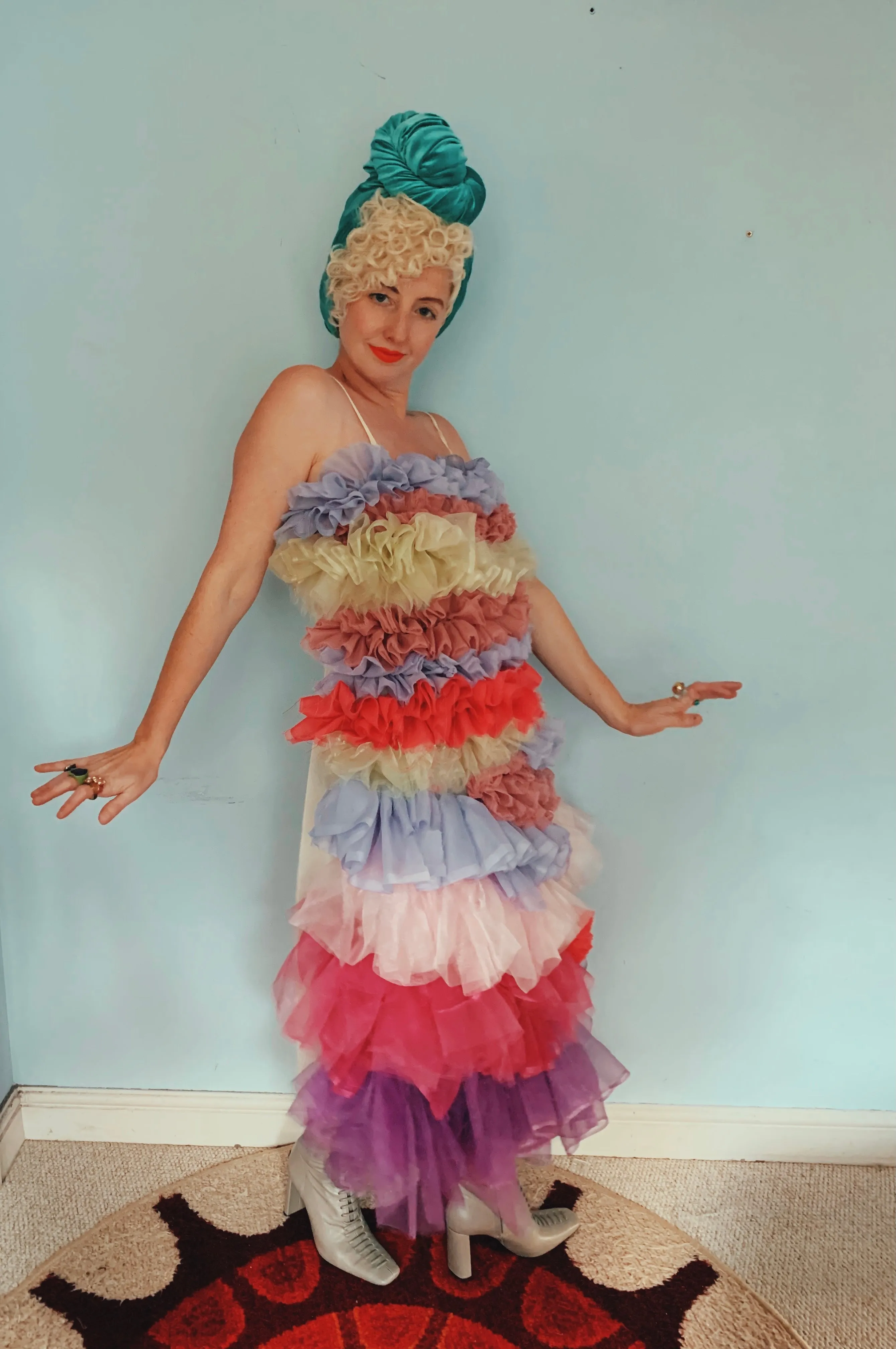 Handmade pastel Ruffle Party Dress