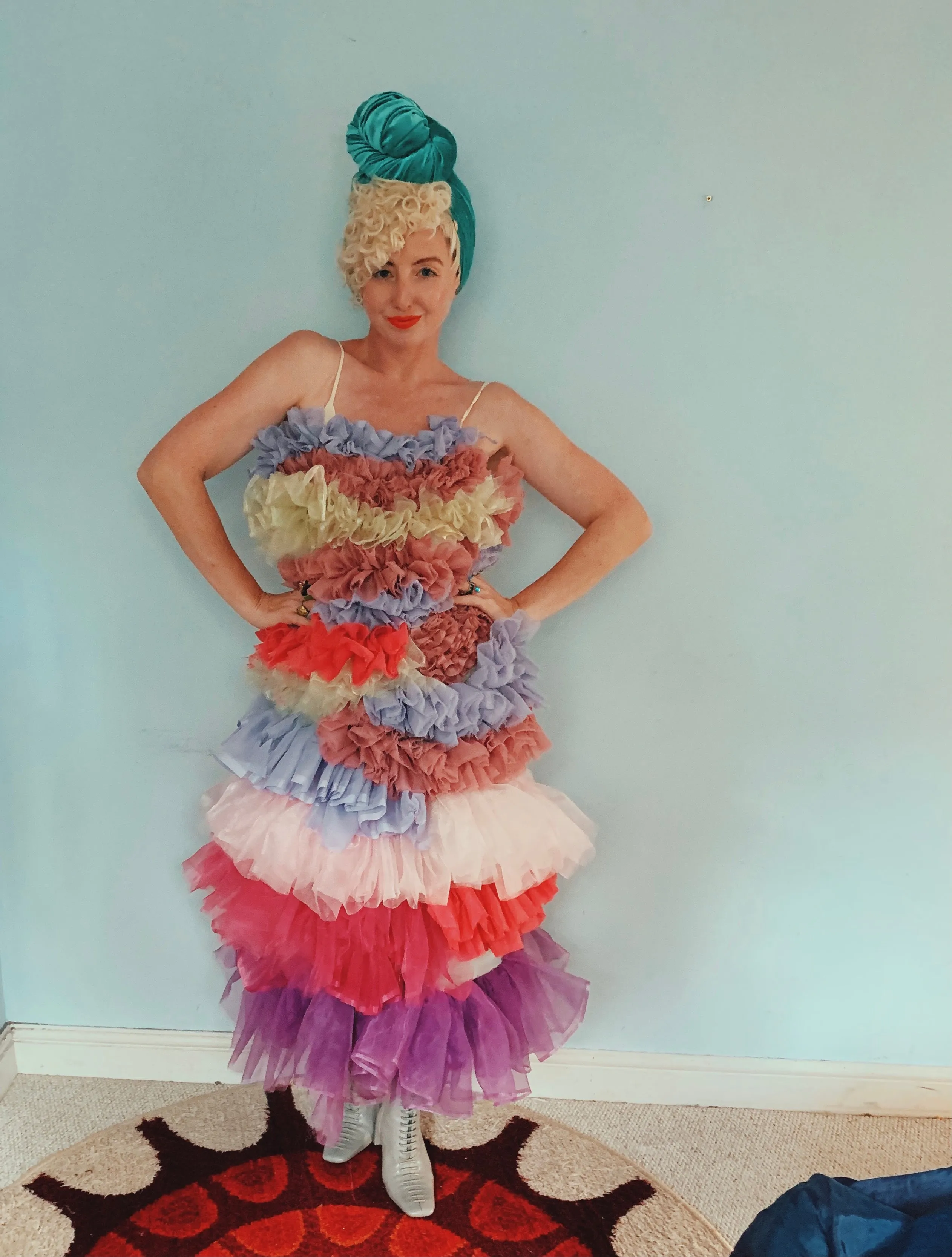 Handmade pastel Ruffle Party Dress