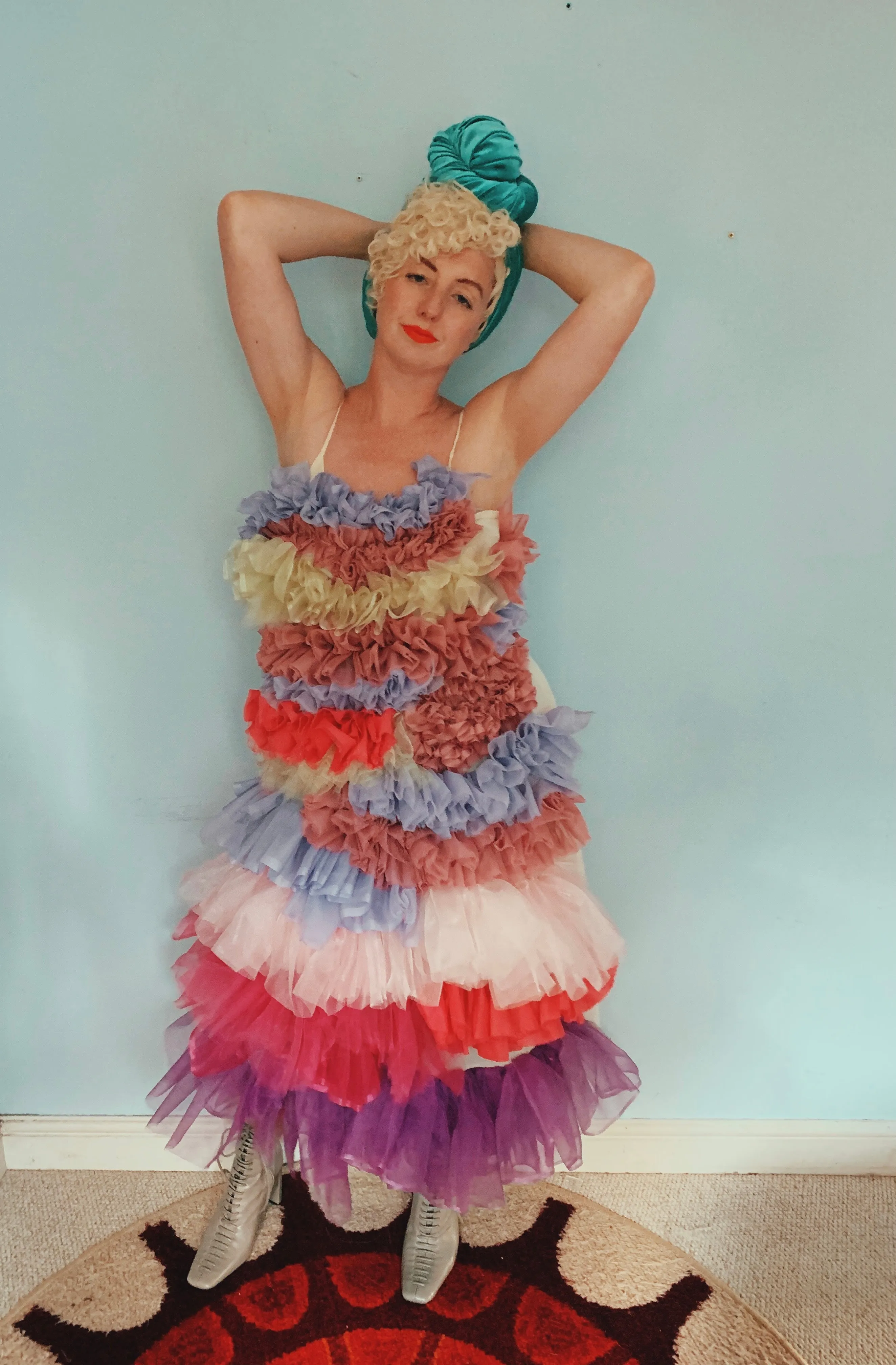 Handmade pastel Ruffle Party Dress