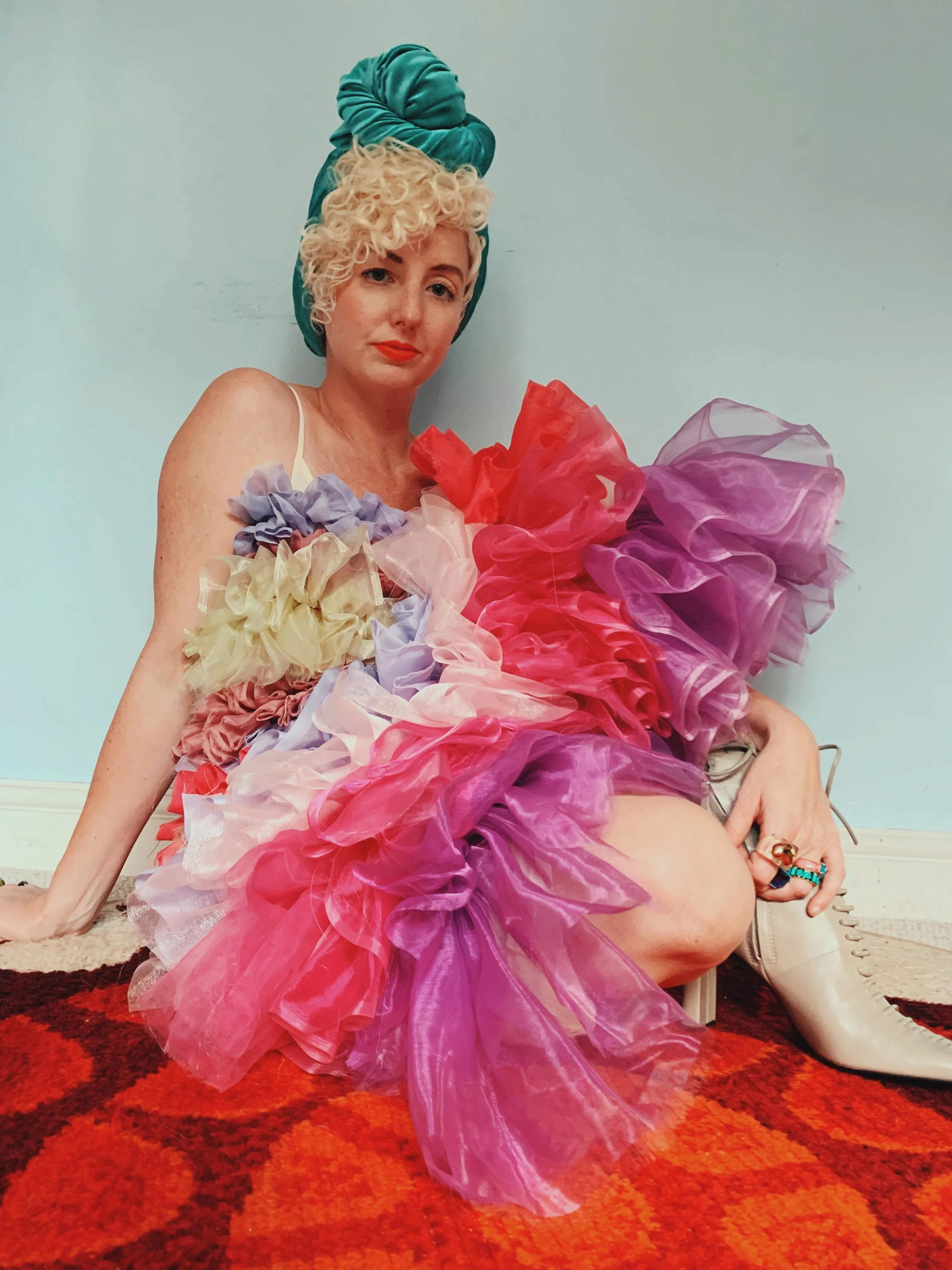 Handmade pastel Ruffle Party Dress