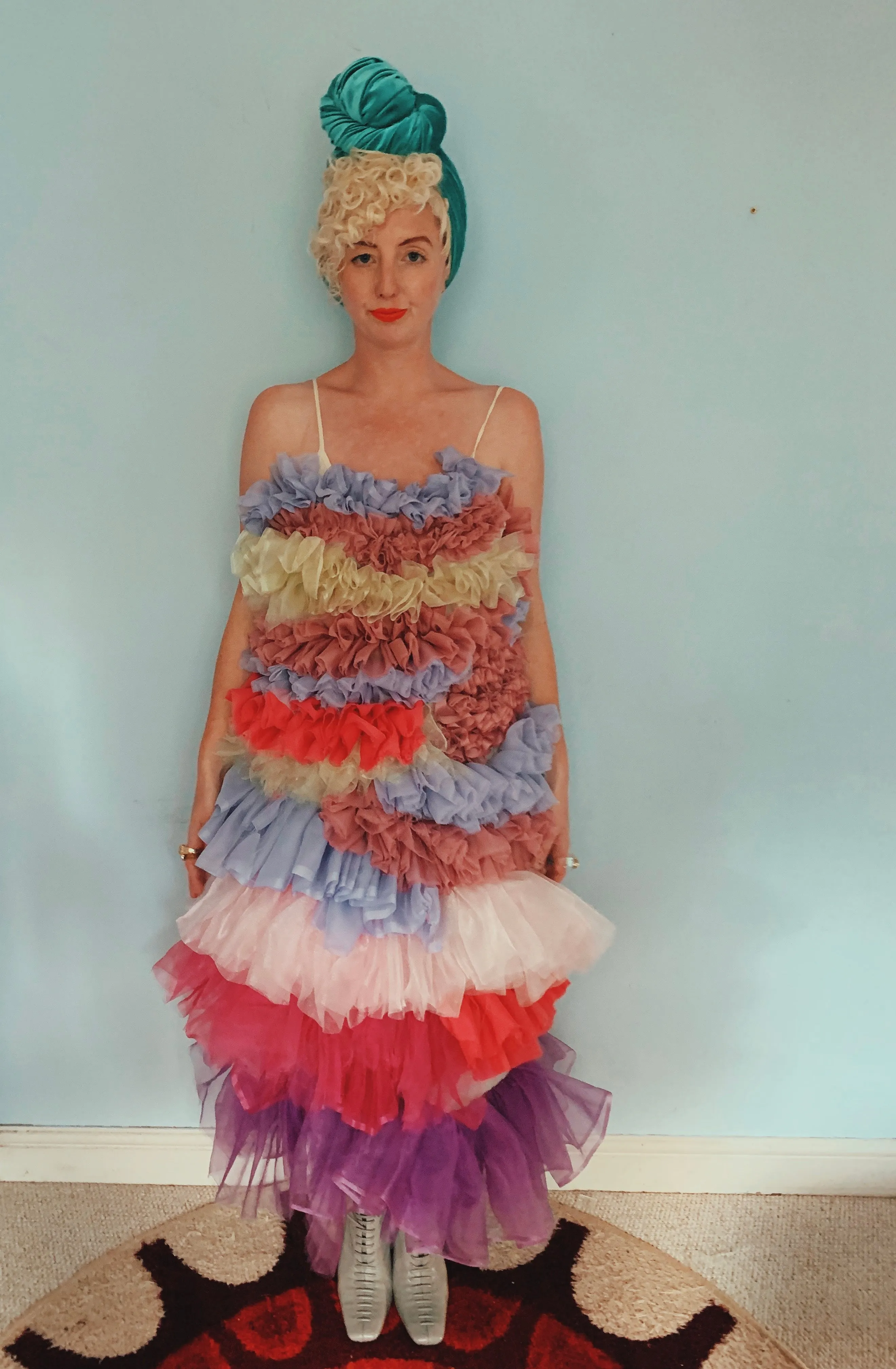 Handmade pastel Ruffle Party Dress
