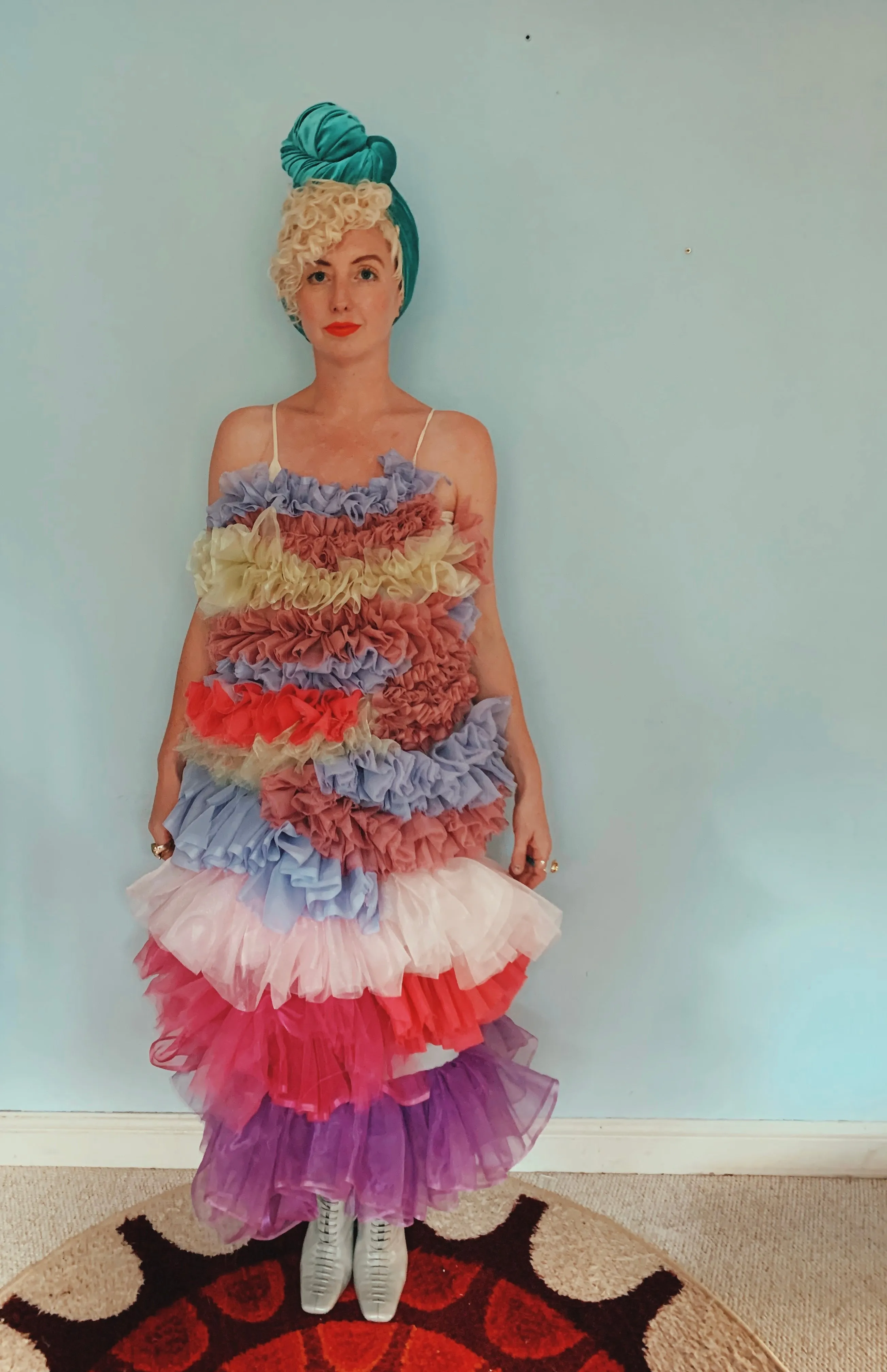 Handmade pastel Ruffle Party Dress