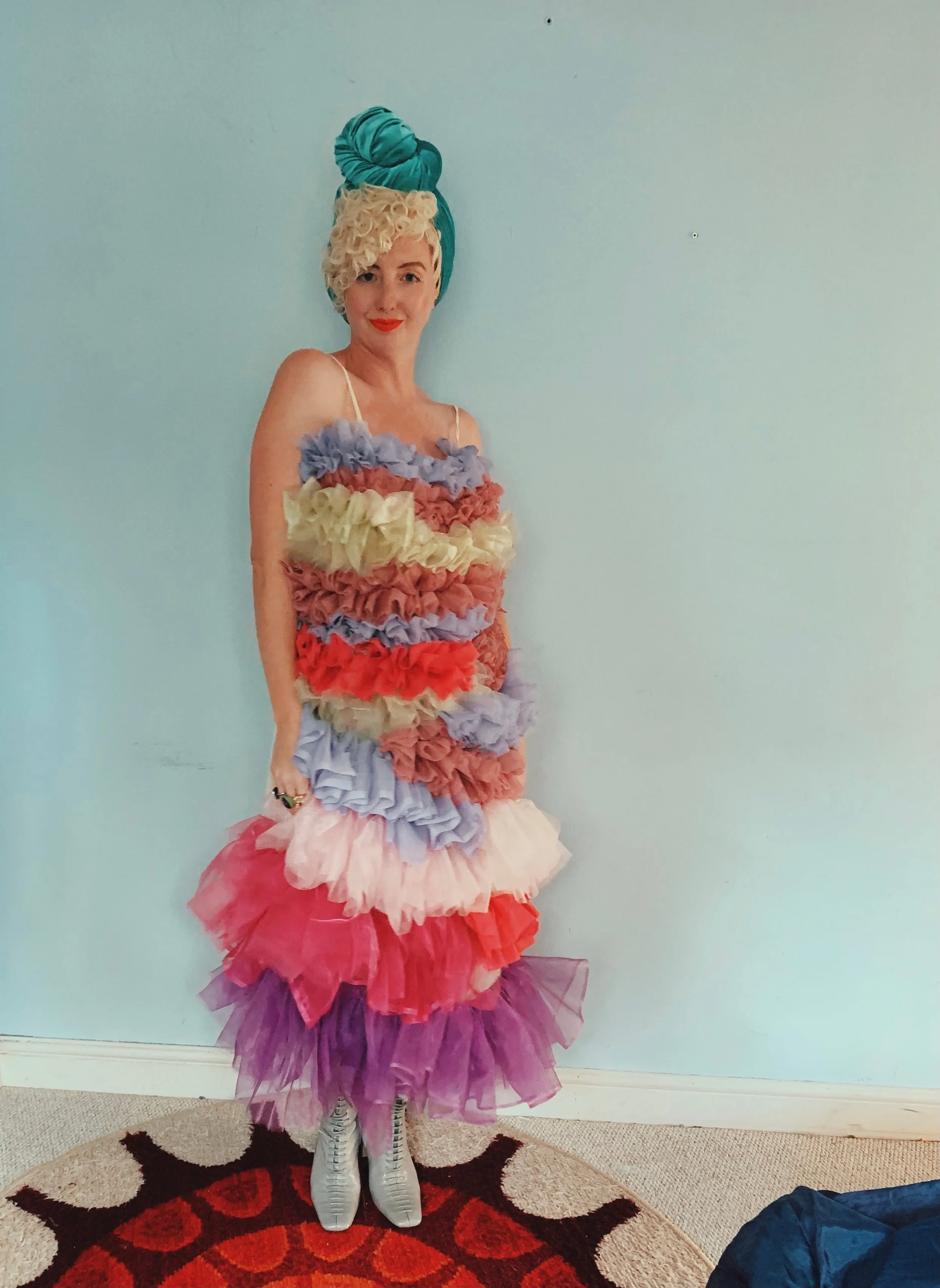 Handmade pastel Ruffle Party Dress