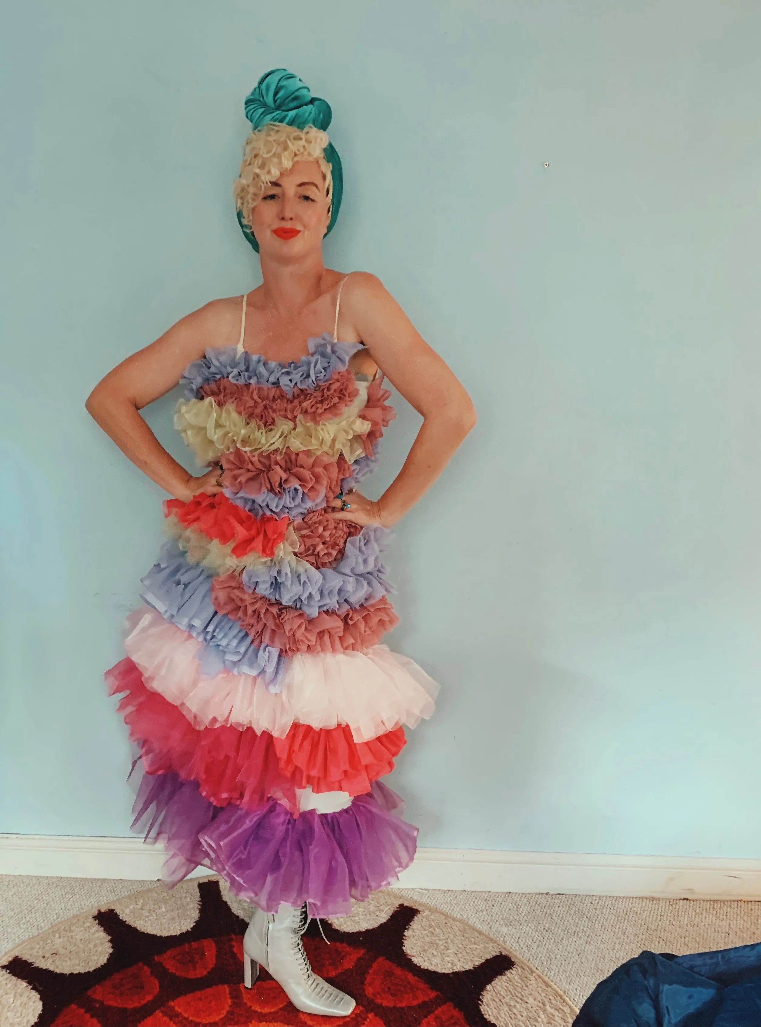 Handmade pastel Ruffle Party Dress
