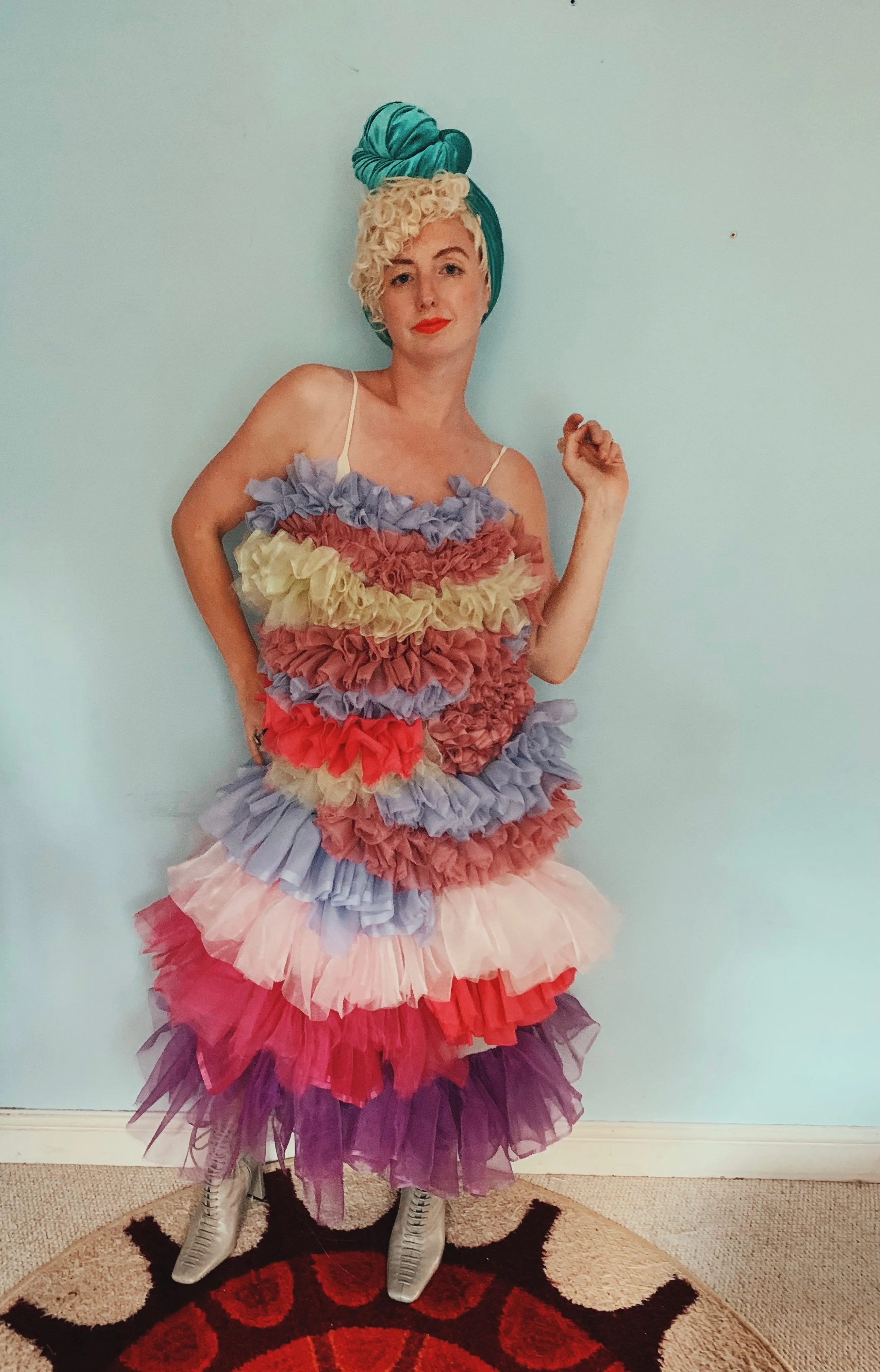 Handmade pastel Ruffle Party Dress