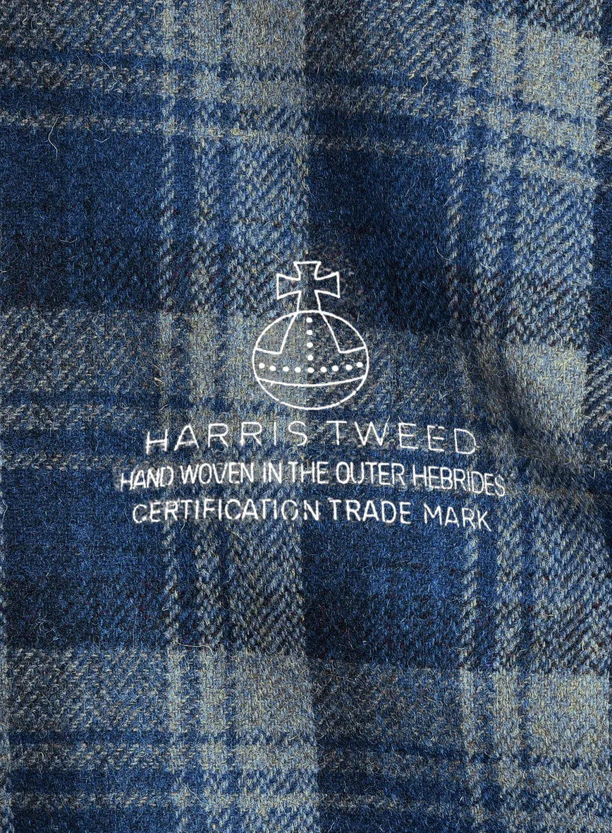 Harris Tweed Blue Tartan Pants