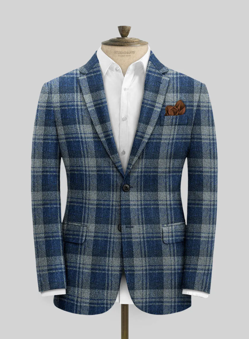 Harris Tweed Blue Tartan Suit