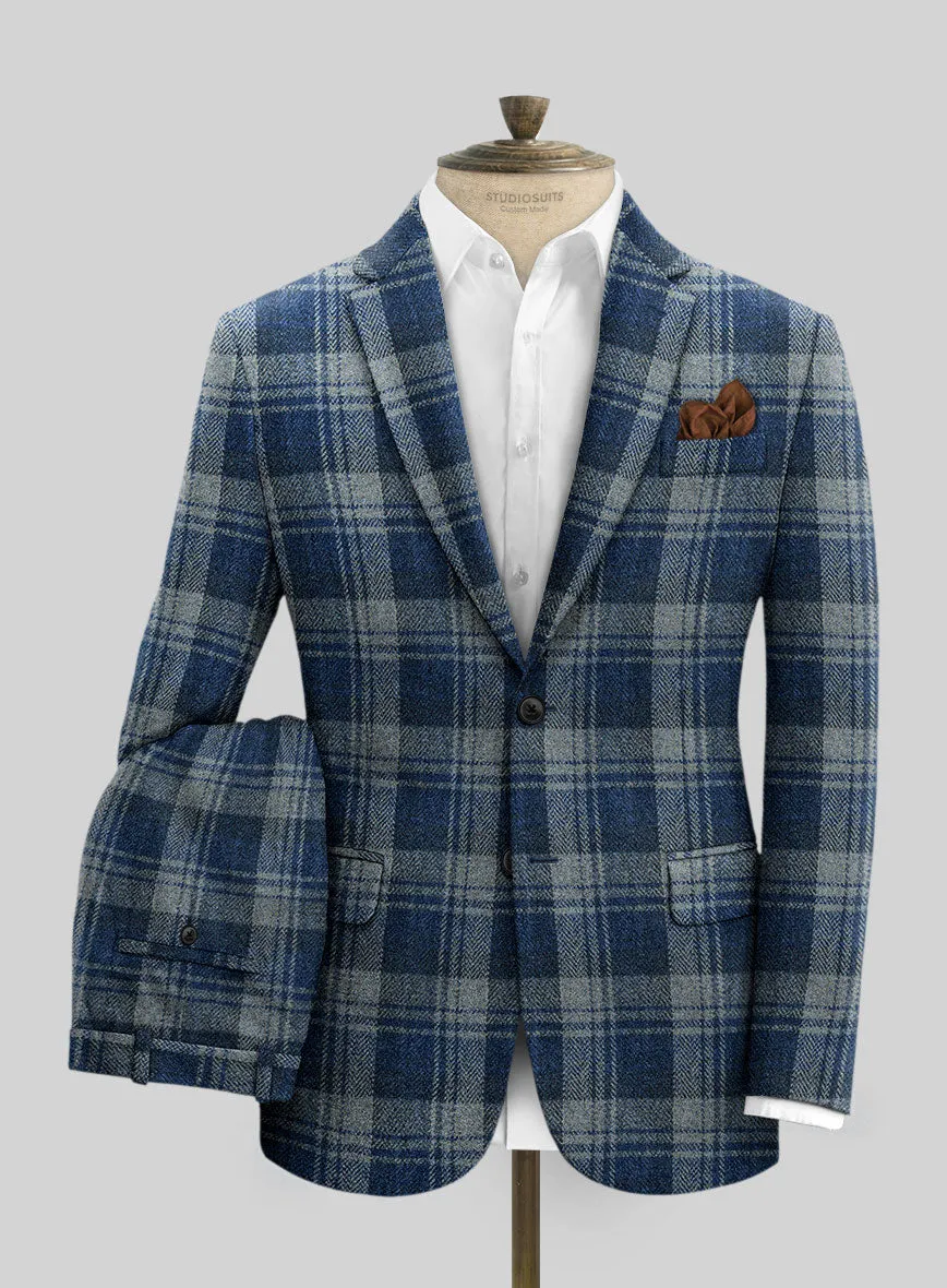 Harris Tweed Blue Tartan Suit