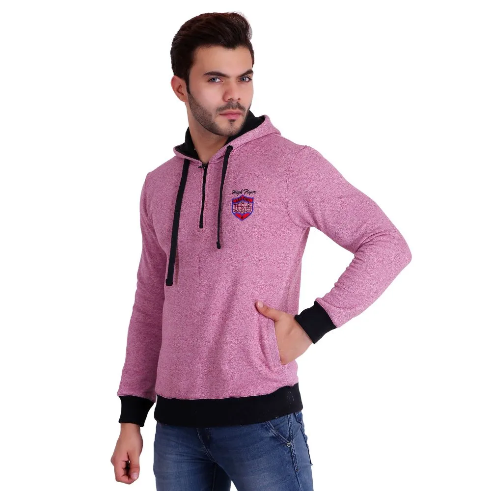 HiFlyers Full Sleeve Solid Men Sweatshirt - Purple