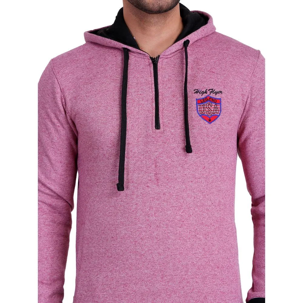 HiFlyers Full Sleeve Solid Men Sweatshirt - Purple