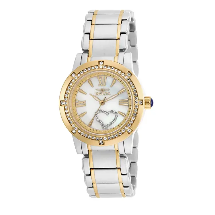 Invicta Women's Angel Quartz 100m Two Tone Mother of Pearl S. Steel Watch 16707